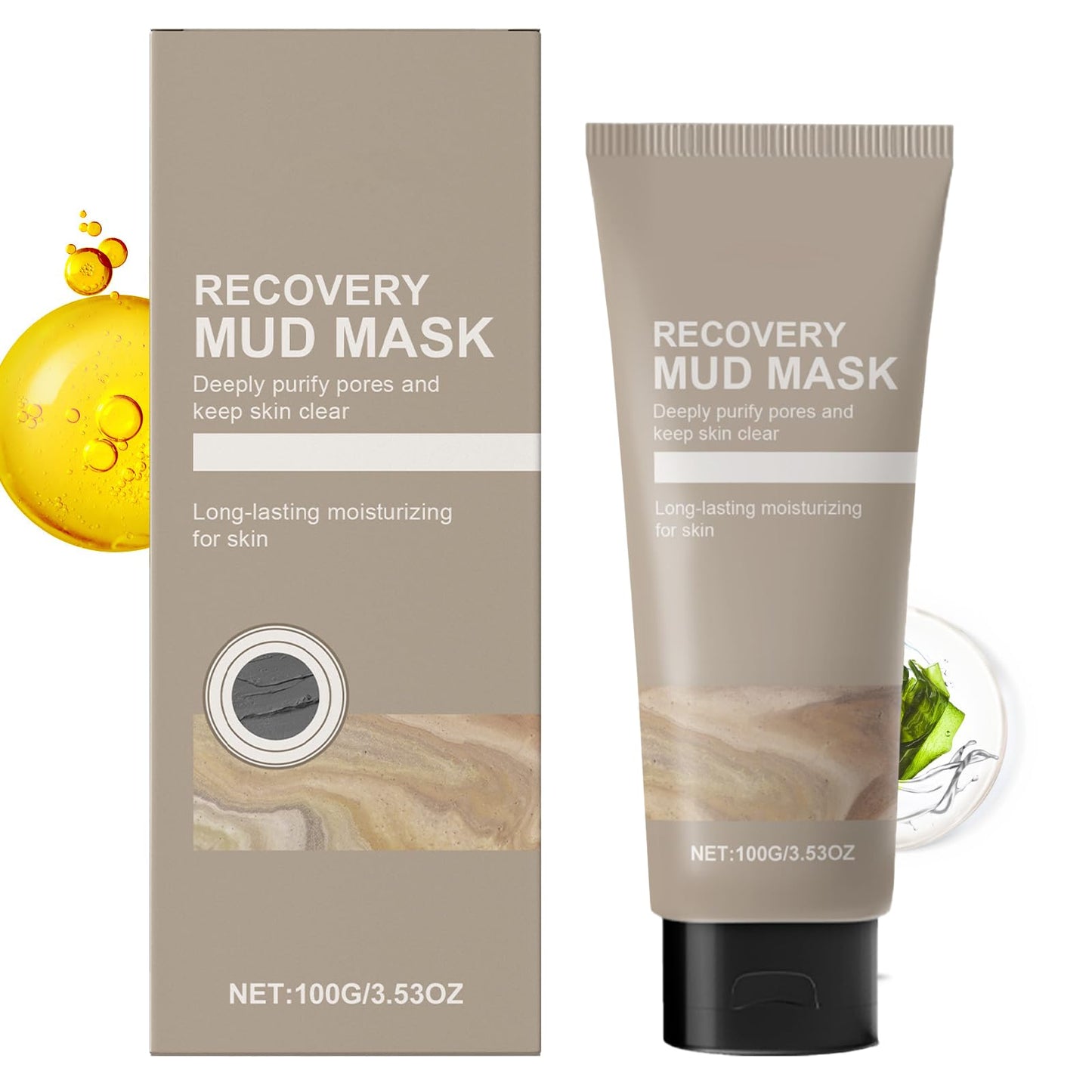 Ninnyi Mud Mask, Recovery Mud Mask Korean, Hydrating & Moisturizing (100 ml)