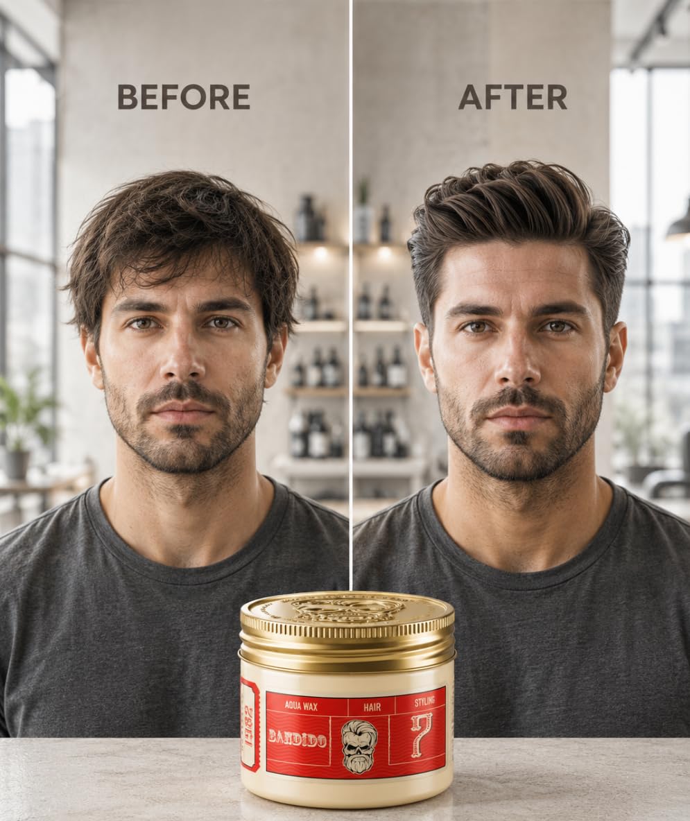 Bandido Hair Styling Aqua Wax No.7 Red 125 ml | Shine Look | Strong Hold | Hair Wax Men