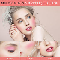LOPHE Liquid Blush for Cheeks, Soft Cream Liquid Blush Stick Natural Matte, Natural-Looking Face Cheek Tint Blush Makeup, Long Lasting Blendable Moisturizing Beauty Makeup for Cheeks(7.5ml)