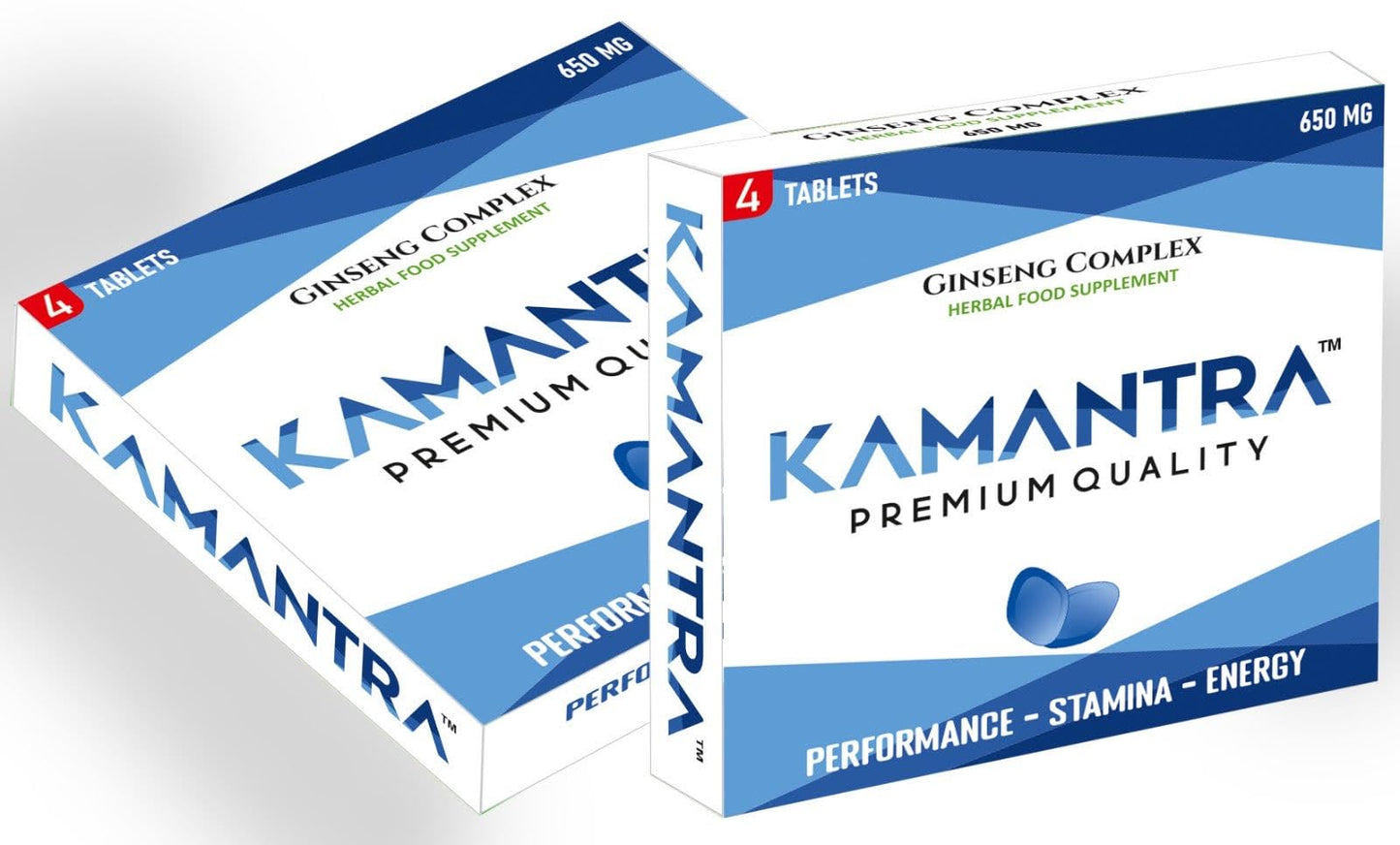KAMANTRA™ - Mantra to Enhance Your Performance - Extra Strength Performance Enhancing, Stamina Endurance Booster Blue Supplement Tablets for Men - 4 Ginseng Tablets