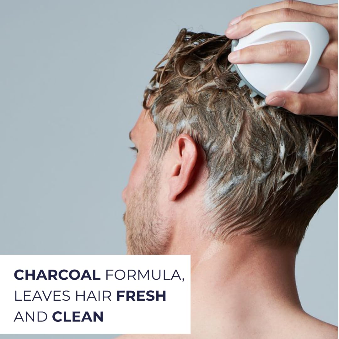 GRAHAM HILL Stowe Wax Out Charcoal Shampoo for Men - Detoxifying Mens Shampoo (250ml), Ideal for Oily Hair Shampoo with Natural Ingredients, Reduces Dandruff and Promotes Healthy Hair Growth