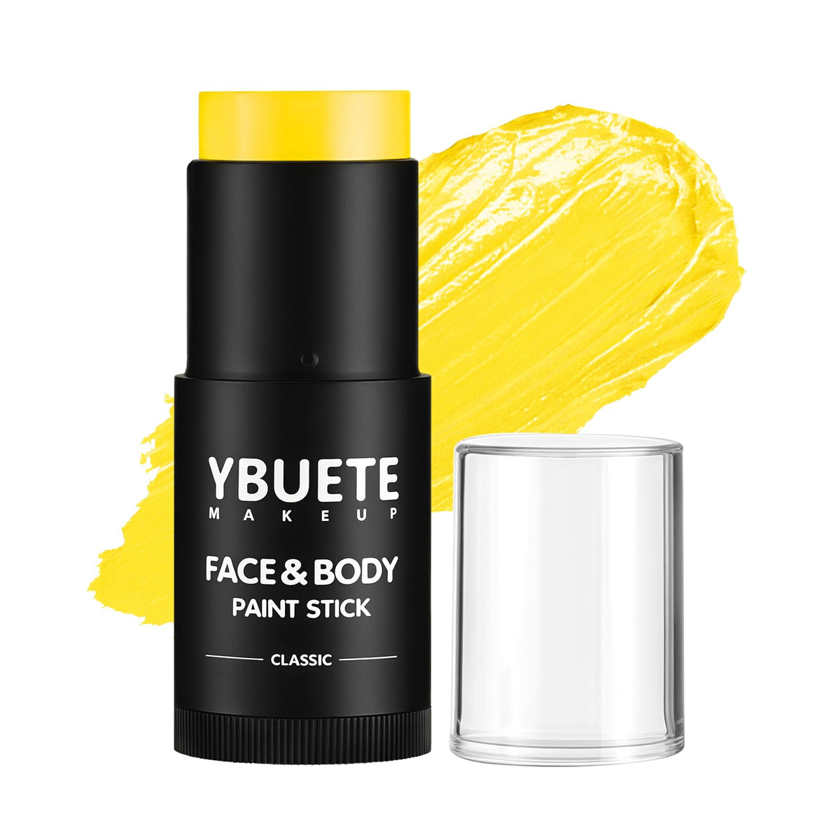 YBUETE Yellow Oil Based Face Body Paint Stick, Non-toxic Full-coverage Face Painting for Halloween Lion Tiger Minions Stage Zombie Cosplay SFX Makeup, Waterproof Cream Yellow Body Painting for Adults