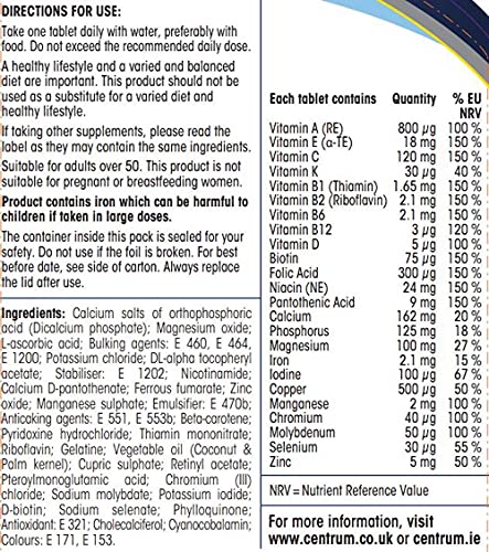 Centrum Advance 50+ Multivitamin (30 Tablets)
