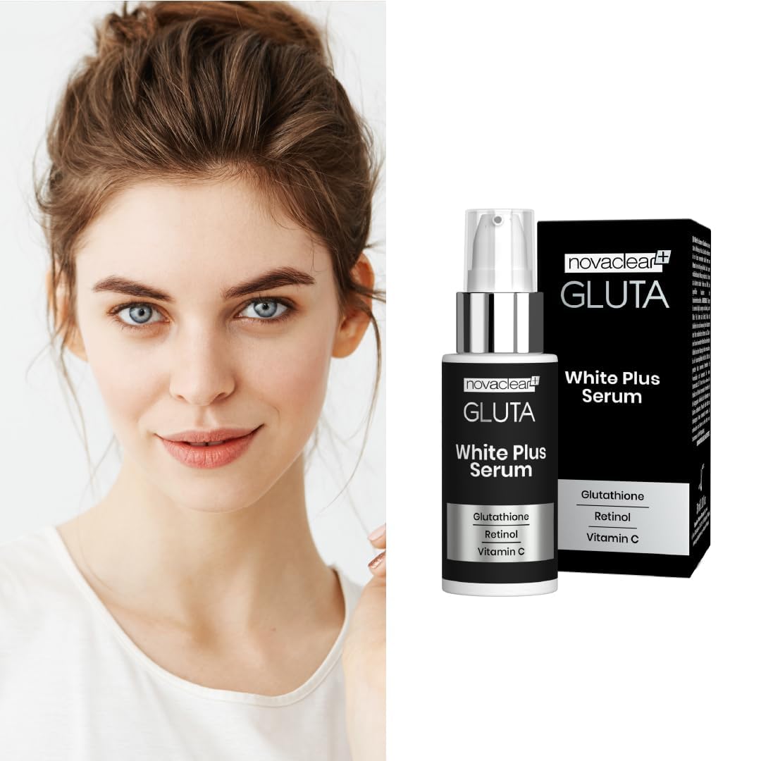 Novaclear Gluta White Plus Serum with Glutathione, Retinol and Vitamin C, for Skin Brightening/Reduce Wrinkle/Flawless Skin/Daily Care/Soft Skin/Natural Glow strong skin lightening properties.