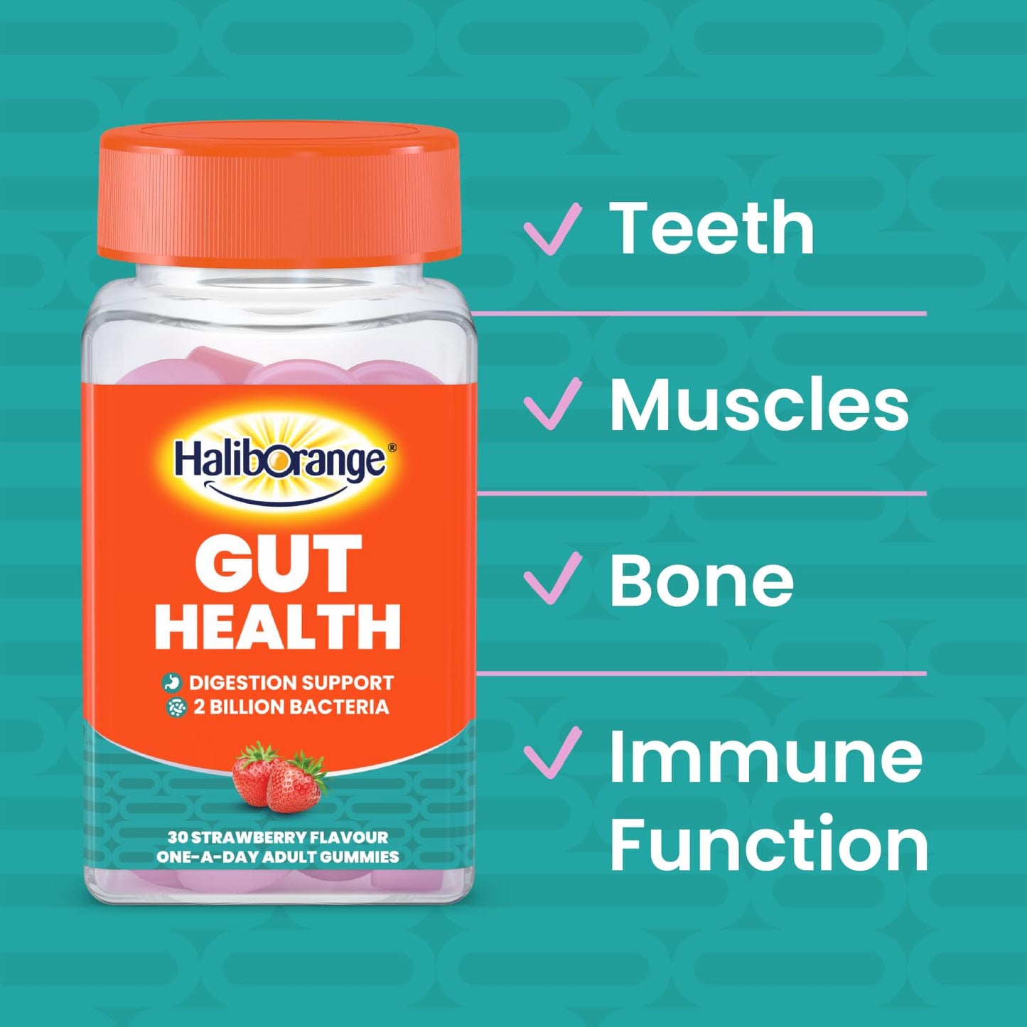 Haliborange Adult Gut Health - 30 Strawberry Gummies
