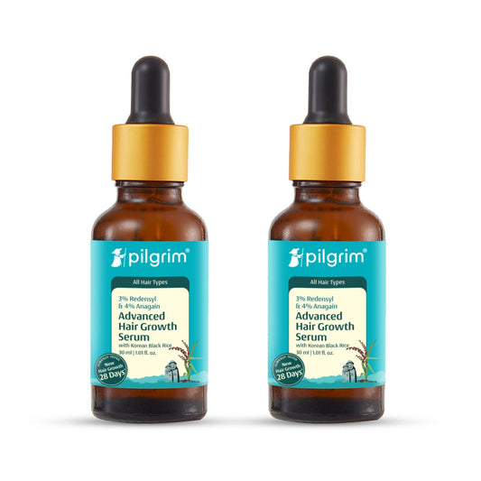 Pilgrim Redensyl 3% + Anagain 4% + Baicapil Advanced Hair Growth Serum for Scalp with Korean Black Rice, Saw Palmetto | Control Hair Fall, Hair Density | Women & Men | 60ml
