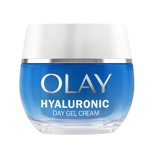 Olay Hyaluronic Acid Face Moisturiser Day Gel Cream, Skincare with Niacinamide 99% Purity and Vitamin B5 (Panthenol) Hydrating Skin Care: Plumps, Smooths, Hydrates Non Greasy, Non Sticky, 50ml