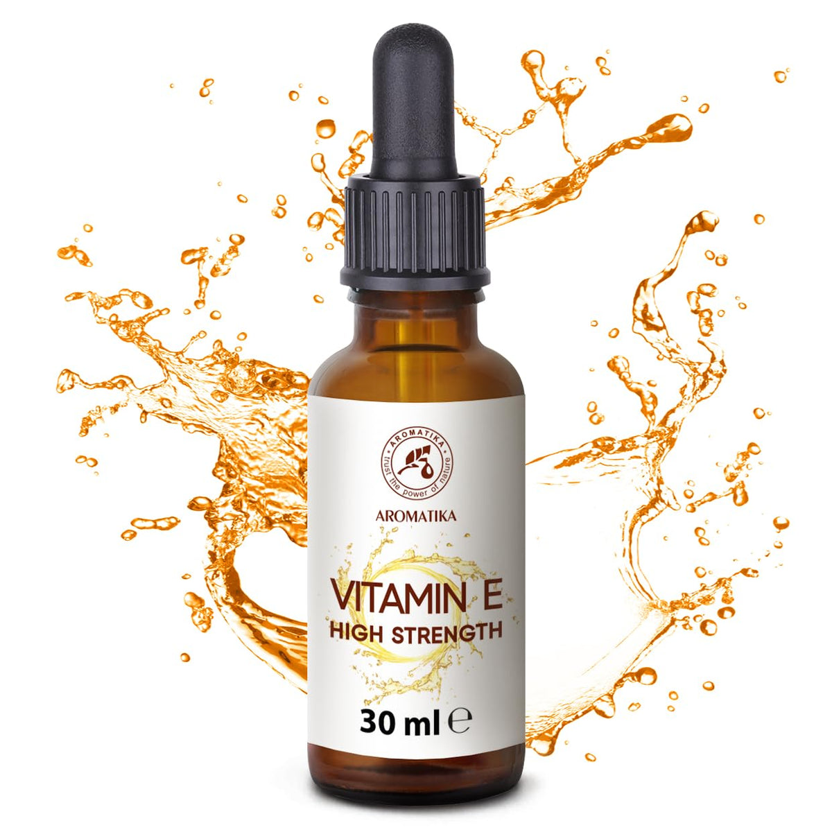AROMATIKA trust the power of nature High Strength Pure Vitamin E 30 ml - Vitamin E Drops - Natural - Cosmetic Base - Vitamin E for Skin Care - for Face - Skin - Hair - Nails - Lips - Beauty