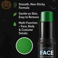 CTUBLIAUNX Green Face Paint Stick - Face & Body Paint for Halloween Cosplay Costume Party, Easy Application Green Stick for Witch Grinch Makeup
