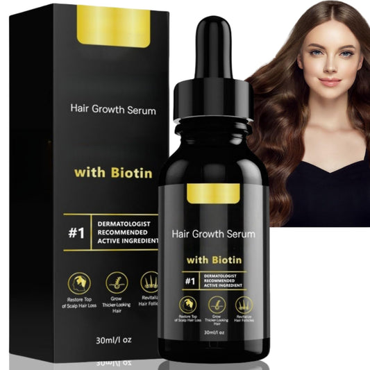 Ruojiar 30ml Men and Women Hair Growth Serum,Hair Growth Oil with 5% Biotin,Wild Hair Gro/wth Oil,Hair Regrowth Treatment,H/air Serum for Hairgrowth with Biotin,Thicken and Strengthen for Ha/ir Regrowth