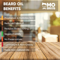 MO BRO'S Beard Oil 100ml | Vanilla & Mango | Beard Care for Men | Softens, Hydrate & Conditions Facial Hair | Promotes Growth, Reduces Dryness & Itching