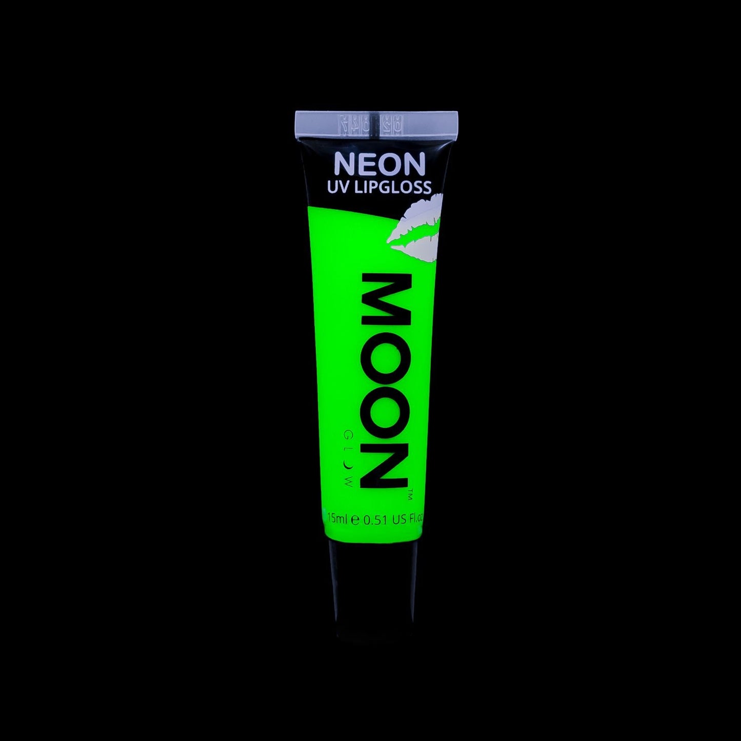 Moon Glow - Neon UV Lip Gloss – 15ml Green Apple – Scented and glows brightly under UV!
