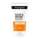 Neutrogena Clear & Defend Facial Scrub (1x 150ml), Oil-Free Face Scrub Suitable for Oily and Spot-Prone Skin, Facial Exfoliator with 2% Salicylic Acid Clinically Proven to Defend Against Breakouts