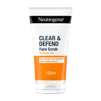 Neutrogena Clear & Defend Facial Scrub (1x 150ml), Oil-Free Face Scrub Suitable for Oily and Spot-Prone Skin, Facial Exfoliator with 2% Salicylic Acid Clinically Proven to Defend Against Breakouts
