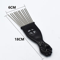 AIRERA Professional Afro Pick Hair Comb Metal Pick Comb Wide Tooth Hair Pick Comb Metal Hair Coloring Comb Wig Braid Comb Hairdressing Styling Tool for Curly Hair Style for Men Women (S)