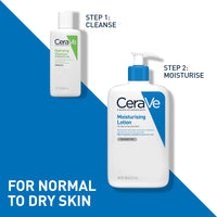 CeraVe Face & Body Routine for Dry Skin Travel Essentials- Moisturising Lotion 473ml & Hydrating Cleanser 88ml