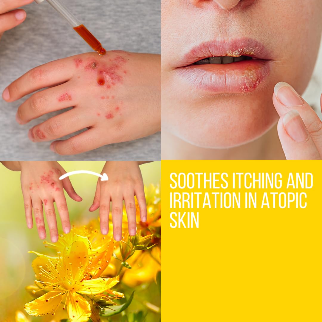 tradicity ORGANIC FARM St Johns Wort Muscle & Joint Massage Therapy Oil. Firming Anti Celullite Body Oil. Pregnancy Stretch Mark. Body, Face and Hair Moisturiser Oil. Anti Aging Night Serum 250 ml
