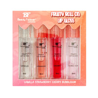 BF Beauty Forever Beauty Forever Fruity Roll on Lip Gloss, Moisturising & Hydrating, Available in 4 Flavours, 6ml each (Pack of 4)