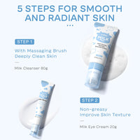 ISBEAUSOLS Milk Skincare Set -10PCS Milk Skincare Set for Teenagers Girls - Milk Beauty Gift Sets with Cleanser, Eye Cream, Sunscreen, Face Serum, Face Cream, Face Mask - Facial Kits for Women