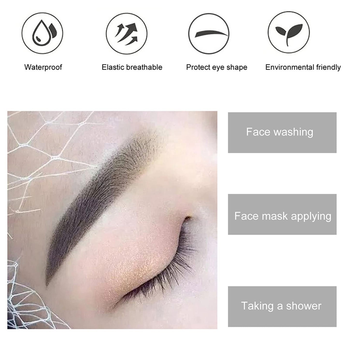 Eyebrow Protector,ANGGREK 50 Pieces Protection For Microblading Eyebrow Tattoo Protection Waterproof Tape Eyebrow Tattoo Aftercare Paste Tattoo Supplies Eyebrow Cover For Shower