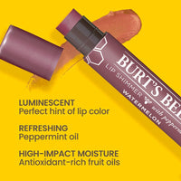 Burt's Bees Lip Colour Gift Set, 3 Lip Shimmers in Peony, Watermelon and Fig Shades, Petal Kisses, 3 x 2.6 g