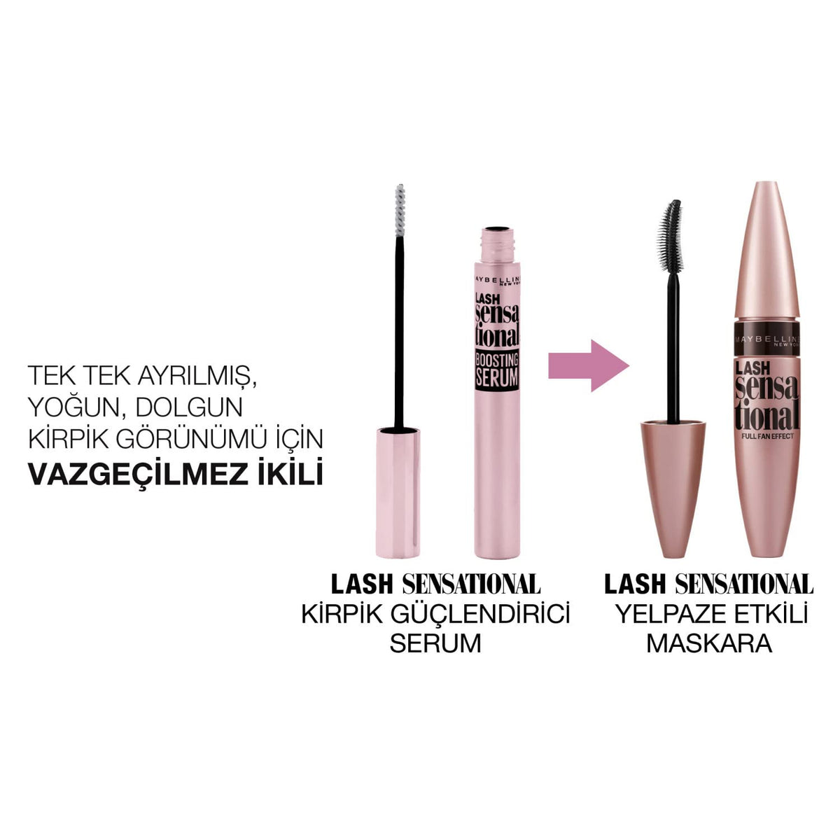 Maybelline New York Lash Sensational Lash Boosting Serum, Clinically Proven Formula with Arginine and Provitamin B5 for Fuller and Thicker Looking Lashes in Just Four Weeks, Clear Serum