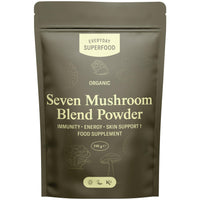 Everyday Superfood Organic Seven Mushroom Blend Powder 190g, 7 Mushrooms Including Lion's Mane, Suitable for Cooking and Coffee Drinks