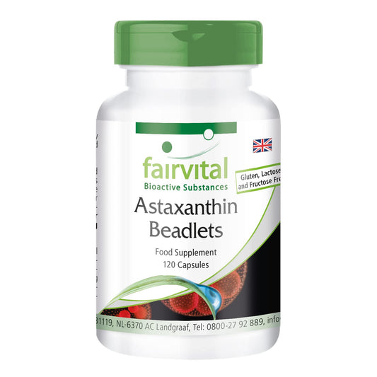 Fairvital | Astaxanthin 15mg per Day - HIGH Dosage - 120 Capsules - microencapsulated in AstaPure® beadlets
