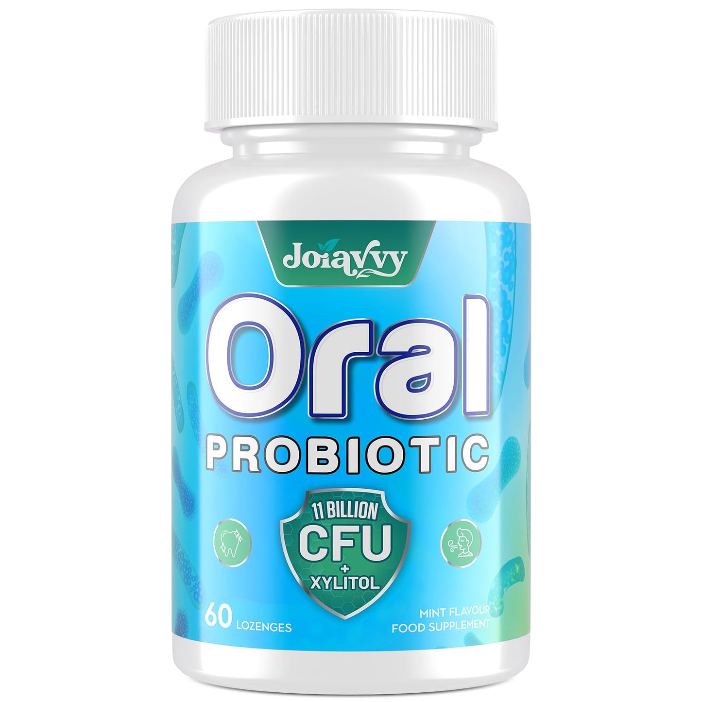 Joiavvy Oral Probiotics 11 Billion CFU, 7-in-1 Dental Probiotic with BLIS K12 & M18, Fast-Dissolving Lozenges for Fresh Breath & Healthy Gums, Sugar-Free, Natural Mint Flavor (60 Count (Pack of 1))