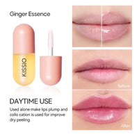 KISSIO Lip Plumper Set,Natural Lip Plumper,Lip Care, Lip Plumper Gloss,Lip Moisturizing Beautiful,Day Ues And Night Use Set,Clear, 2pcs