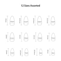 TMUT 24pcs Short Almond False Nails Green Stick on Nails Leaves Design Press on Nails Removable Glue-on Nails Fake Nails Women Girls Nail Art Accessories