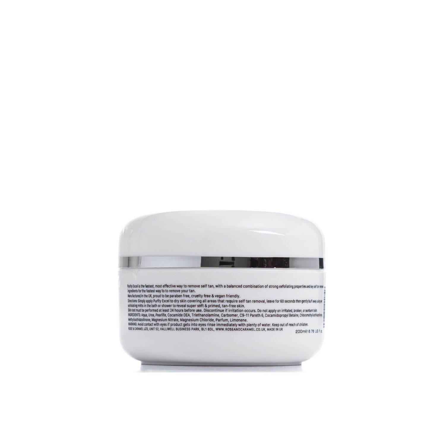 Rose & Caramel Purity Excel Sensitive 60 Second Fake Tan Remover. Kind To Skin, Fragrance Free, Express Exfoliating Self Tan Eraser, (440g)