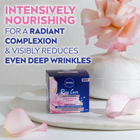 NIVEA Rose Care Anti-Wrinkle Night Cream (50ml), Anti-Wrinkle Face Cream with Nourishing and Skin Firming Properties Made with Rose Petal Oil, Calcium, and Creatine