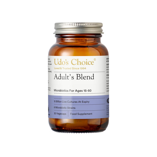 Udo's Choice Adults Blend Age Specific Probiotics - Lacto & Bifido Bacteria - 17 Billion Cell Count - 6 Microbiotics Strains - 30 Vegecaps - One a Day