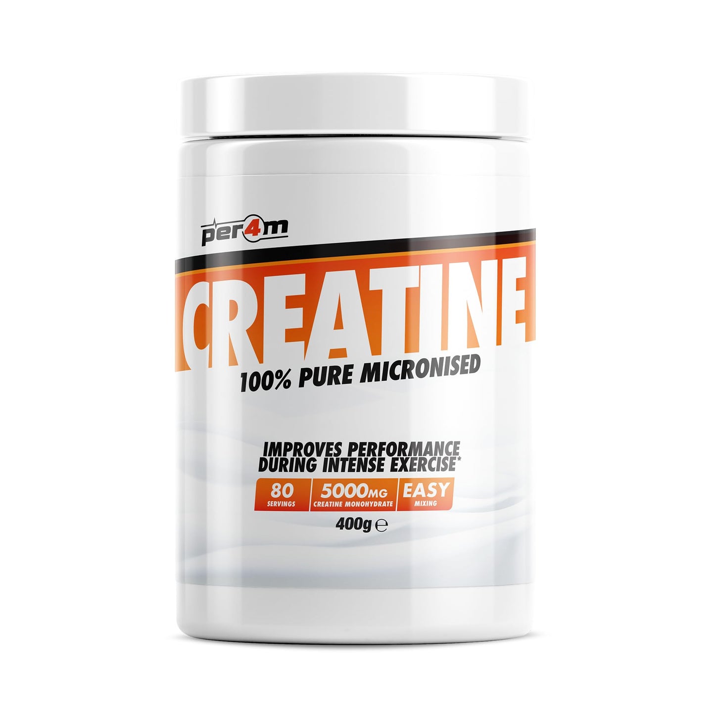 per4m Per4m Creatine Powder | 100% Pure Micronised Creatine Monohydrate | 5000mg of Creatine | 80 Servings (400g, Unflavoured)