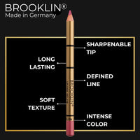 BROOKLIN IMPALA | Brooklin Waterproof Lipliner Color Fuchsia Nacrado 218 | Permanent lip profiler | Water resistant lipstick | Long-term lipliner