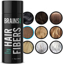 Brains & Son Hair Fiber - Premium Hair Thickener – Immediately Conceals Receding Hairlines, Hair Loss, Balding Areas and Thinning Hair – Undetectable Keratin Fibers - Hair Powder | 25g (LIGHT BROWN)