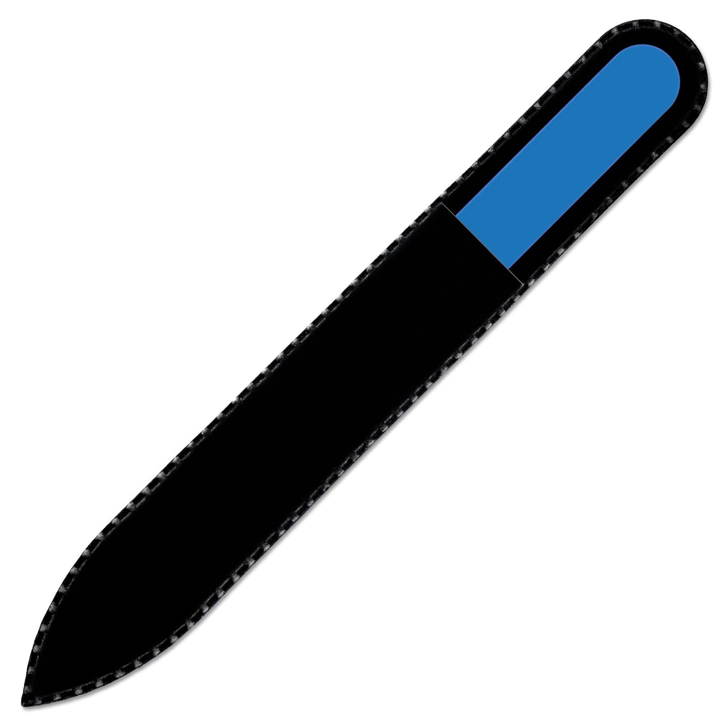 Mont Bleu Colour Crystal Nail File in Black Pouch - Czech Tempered Glass - Handmade in Czech Republic