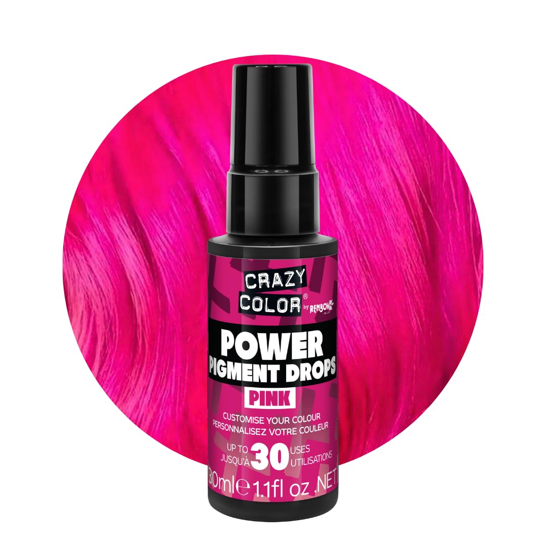 Crazy Color Hot Pink Hair Dye, Power Pigments, 30ml