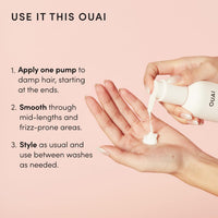 OUAI Anti Frizz Cream Travel Size - Moisturizing Hair Cream with Frizz Control & Heat Protection - Provides Hydration with Jackfruit & Beetroot Extract - Paraben, Phthalate & Sulfate Free