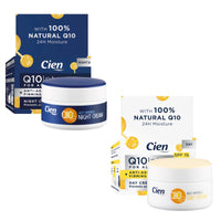 Set of 2 x 50 ml Cien Anti-Wrinkle DAY + NIGHT CREAM - with q10, Hyaluronic Acid & Vitamin E