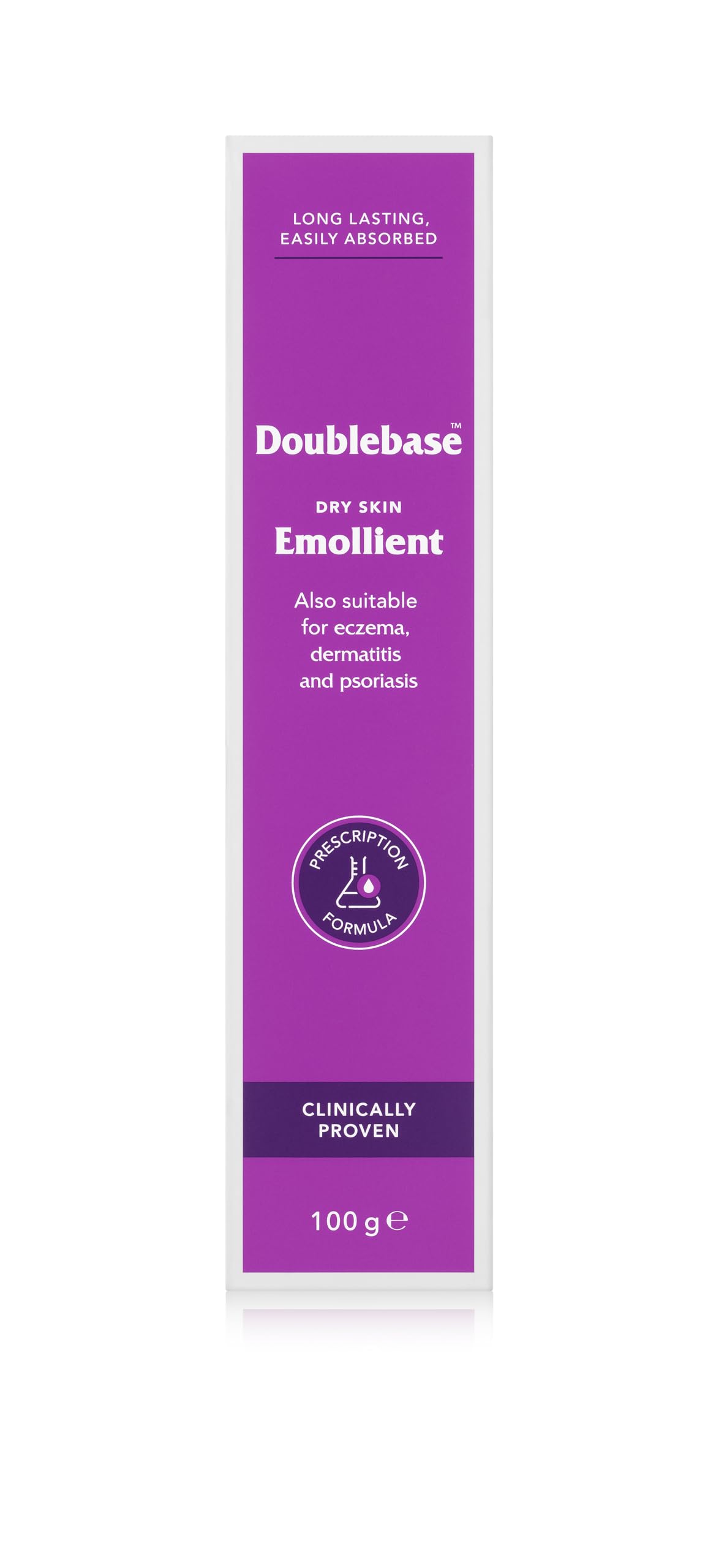 Doublebase Dry Skin Emollient. Clinically Proven Moisturiser for Eczema, Psoriasis and Dermatitis Treatment. Body Cream for Dry Skin Relief, 100g Tube