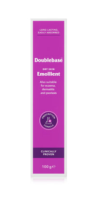 Doublebase Dry Skin Emollient. Clinically Proven Moisturiser for Eczema, Psoriasis and Dermatitis Treatment. Body Cream for Dry Skin Relief, 100g Tube