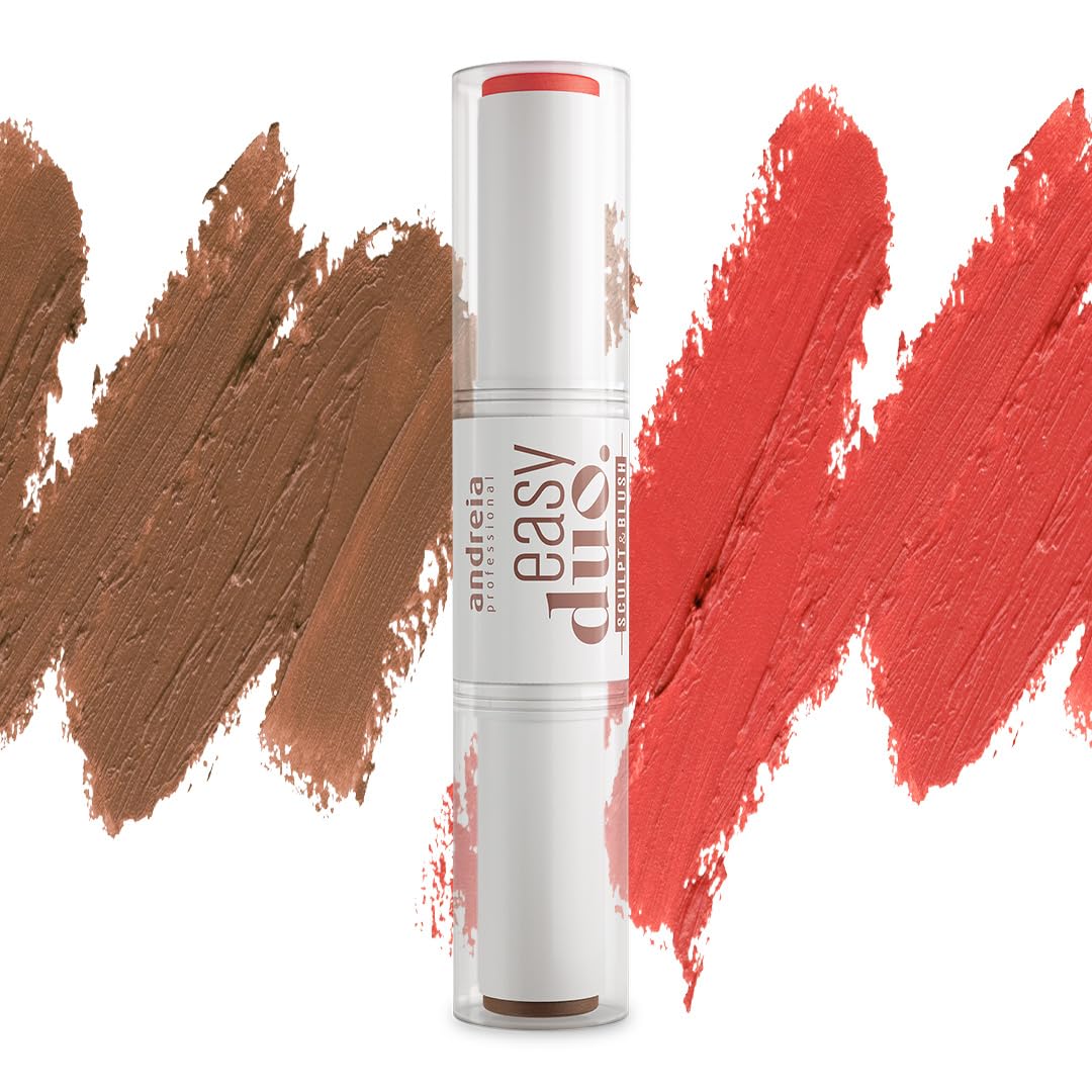 Andreia Professional MAKEUP - Easy Duo Sculpt & Blush Stick - Blush & Contouring 2 in 1 - Creamy, blendable Texture - Colours 04 Dark Contour - 10g