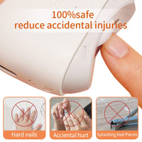 Vanyuei Electric Nail Clippers,Cordless Curved Design, Automatic Nails Blanking Sanding, No Noise, One-Key Operation Portable Nail File for Children Elderly Adults Manicure