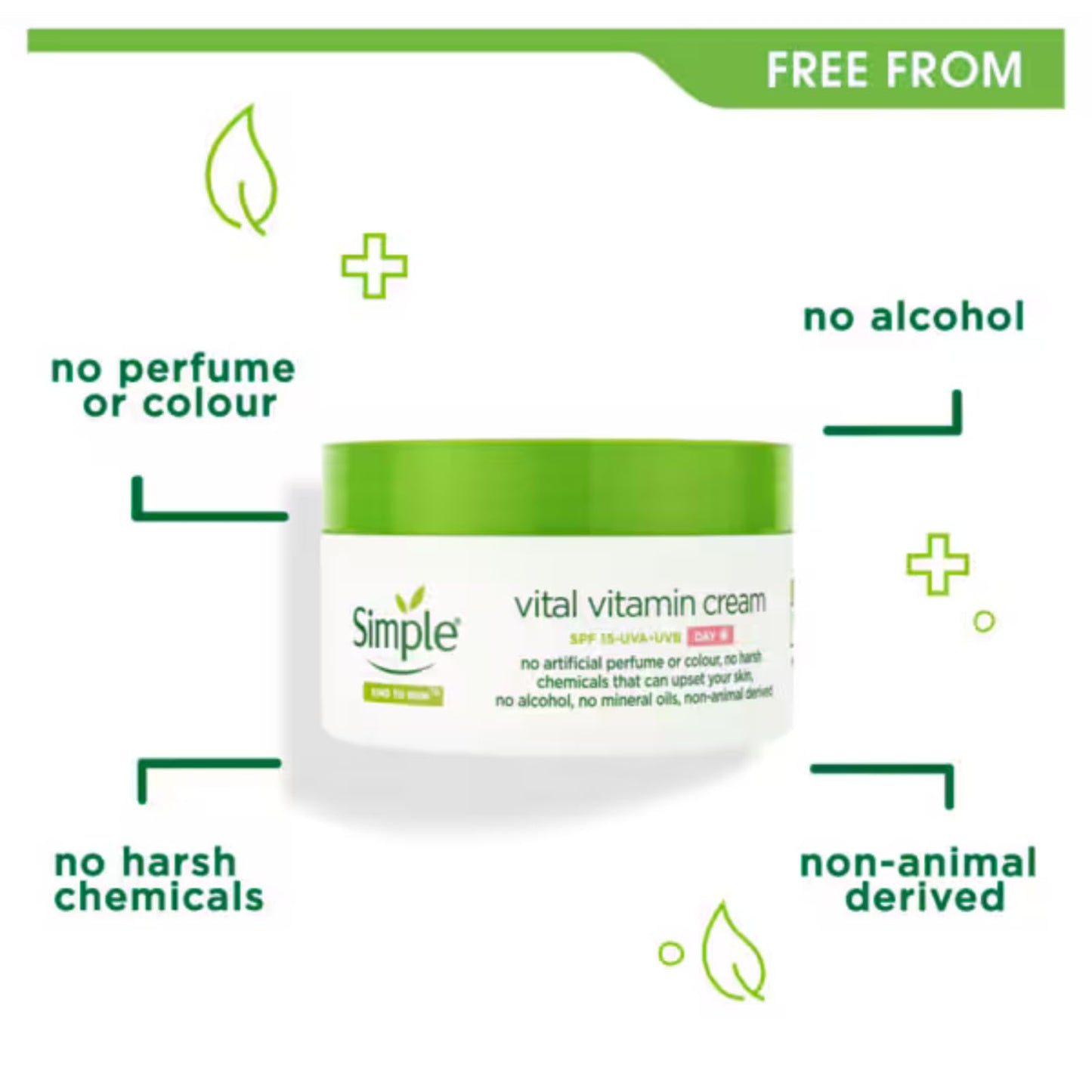 Cc1st Customers Come 1st Simple Kind to Skin Vital Vitamin Day Cream SPF 15, 50ml (Pack of 6) – Hydrating & Nourishing Daily Moisturizer for All Skin Types