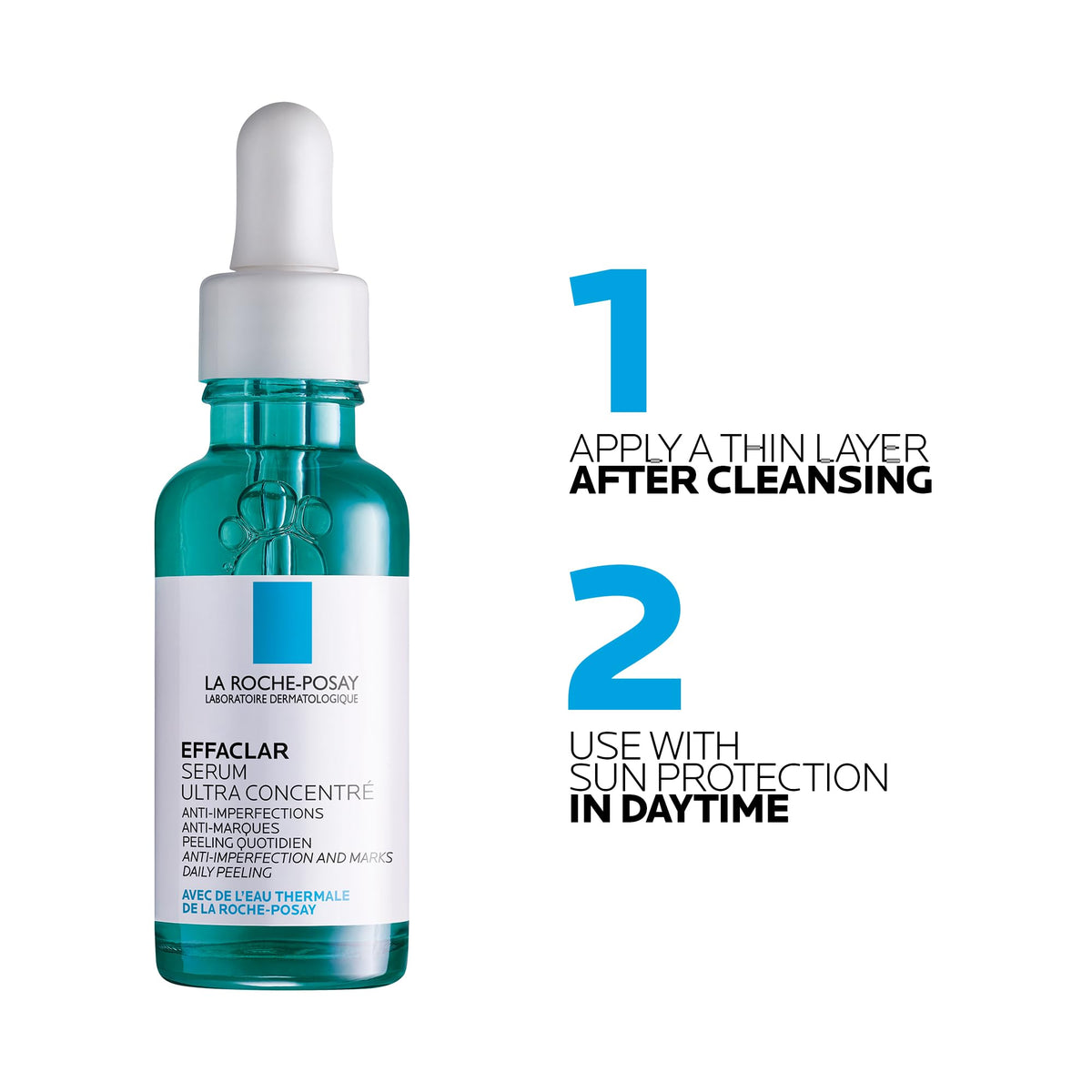 La Roche-Posay La Roche Posay Effaclar Anti-Aging Facial Serum with Salicylic Acid, Glycolic Acid & Niacinamide, Ultra Concentrated, Targeted Treatment for Blemishes, Fine Lines & Large Pores, 30ml