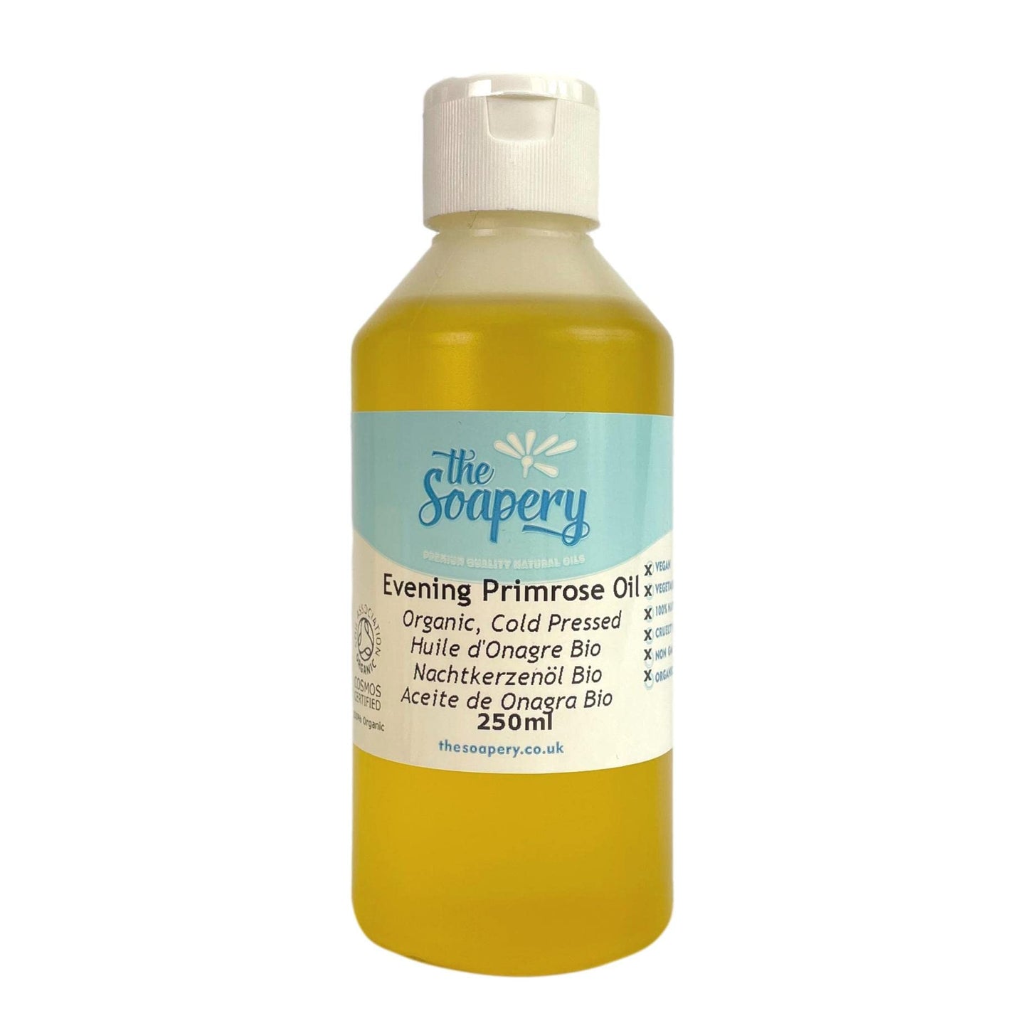 The Soapery Evening Primrose Oil 250ml - Certified Organic Cold Pressed 100% Pure