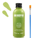 VIOLA HOUSE Light Green Face & Body Paint, Liquid Makeup, Water-Based Washable Face Paint for Halloween, Special Effects & Cosplay - with Brush, 90g/3.14oz (Light Green)