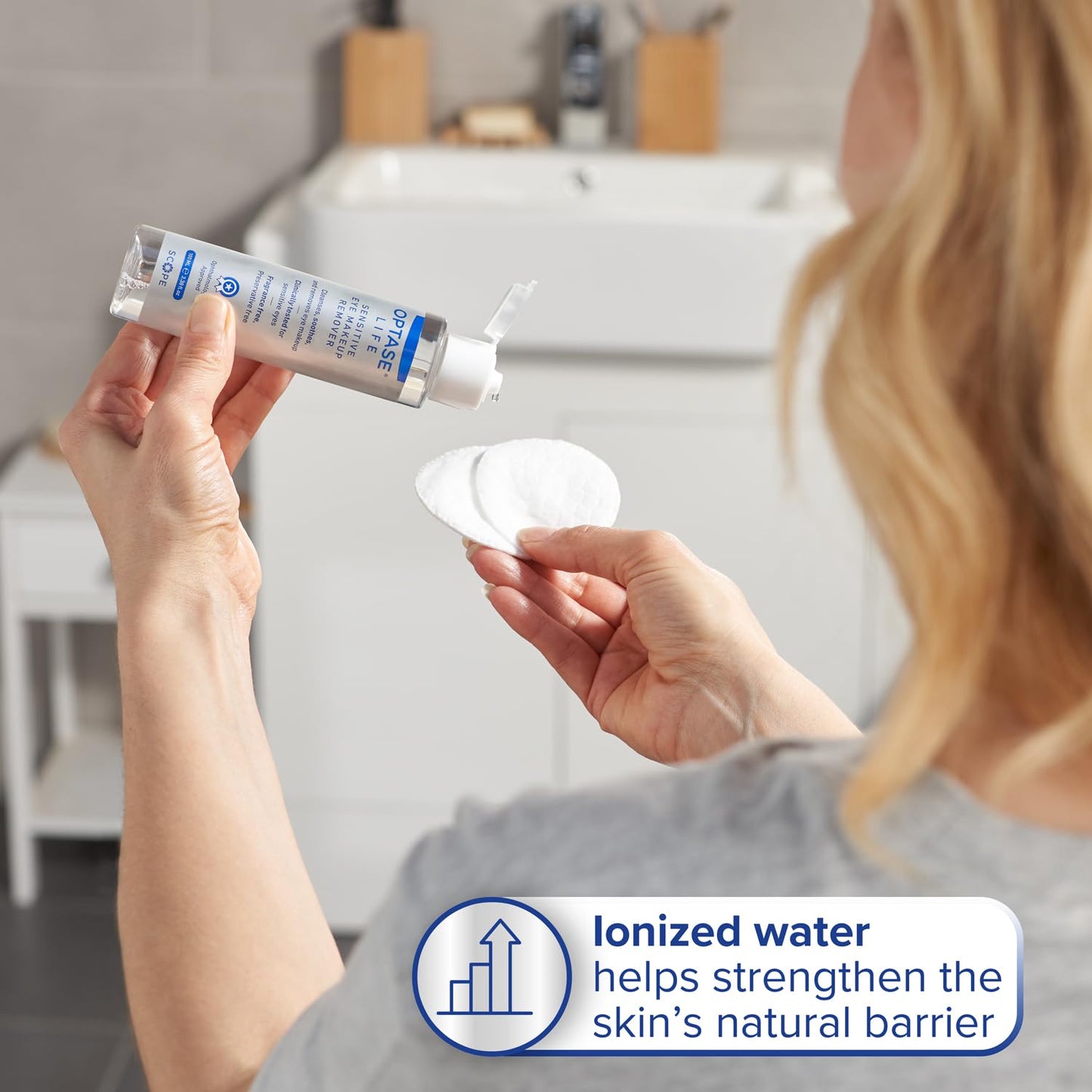 Optase Life Sensitive Eye Makeup Remover - Gentle Ionized Cleanser, a Step Up from Micellar Water - Preservative Free - Ophthalmologist Approved - 100ml